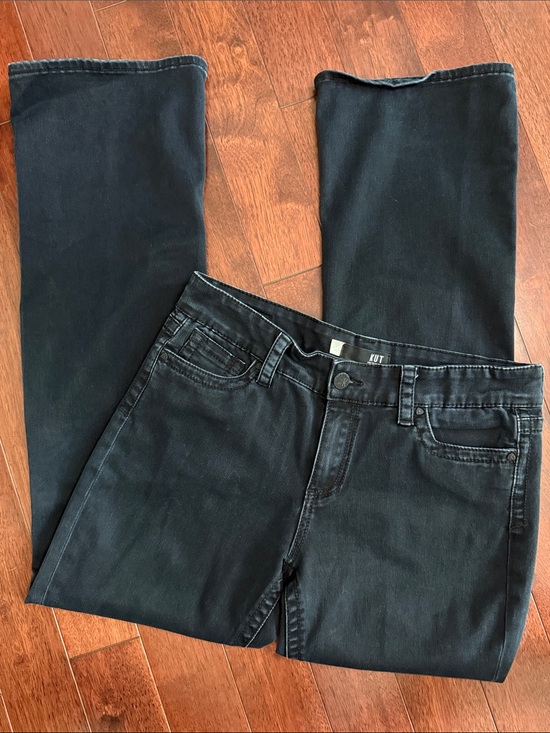 Kut from the Kloth Denim - Kut from the Kloth Natalie Black High Rose Bootcut  Stretch Denim Jeans 14